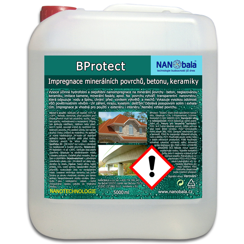 Hydrofóbna impregnácia betónu a keramiky - BProtect 5L / 2ks